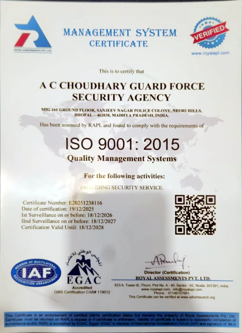 Public preview of ISO 9001:2015 Quality Management System