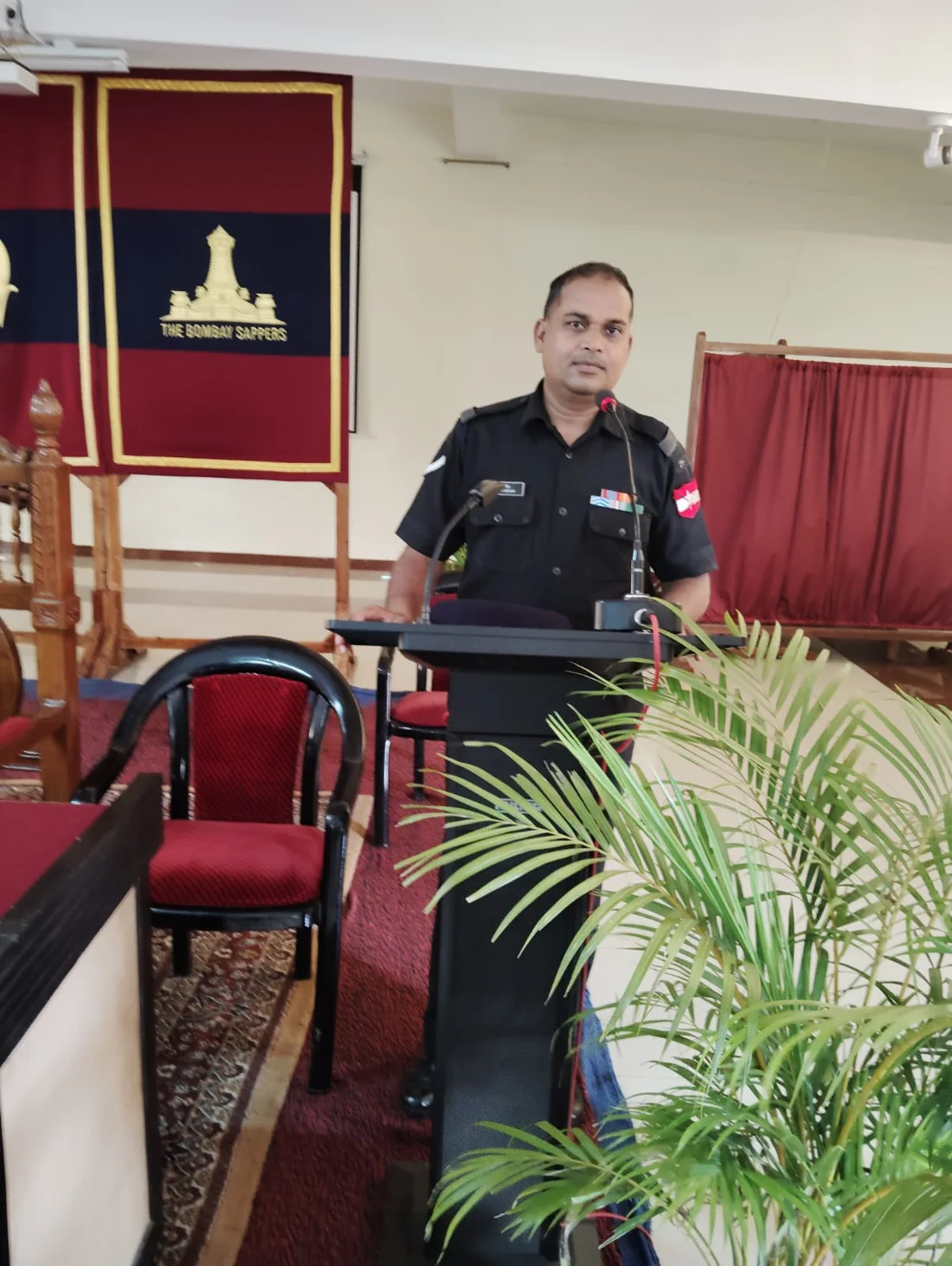 Leadership speaking at a professional institutional event